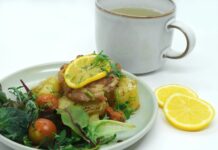 건강한 식단, 작은 실천으로 만드는 큰 변화 a plate of food next to a cup of tea